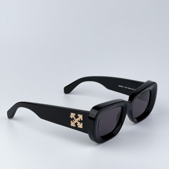 Off-White CARRARA 007 BRAND NEW Sunglasses Black Dark Grey Unisex Rectangular - Picture 7 of 11